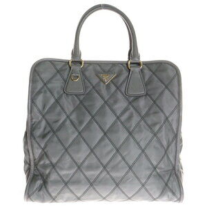 PRADA TESSUTO IMPUNTU Handbag Shoulder Bag Quilted Gray Nylon